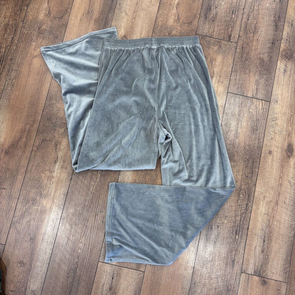 SKIMS Maternity Velour Wide Leg Lounge Pants Gray Soft Cozy Pregnant Women Large - Picture 4 of 8